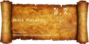 Wohl Katalin névjegykártya